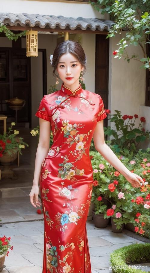 旗袍背景图片素材无水印-两张旗袍横版照片如何排版好看一点