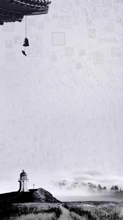 求一张背景纯色,类似于这个样子的图片要稍微水墨风一点