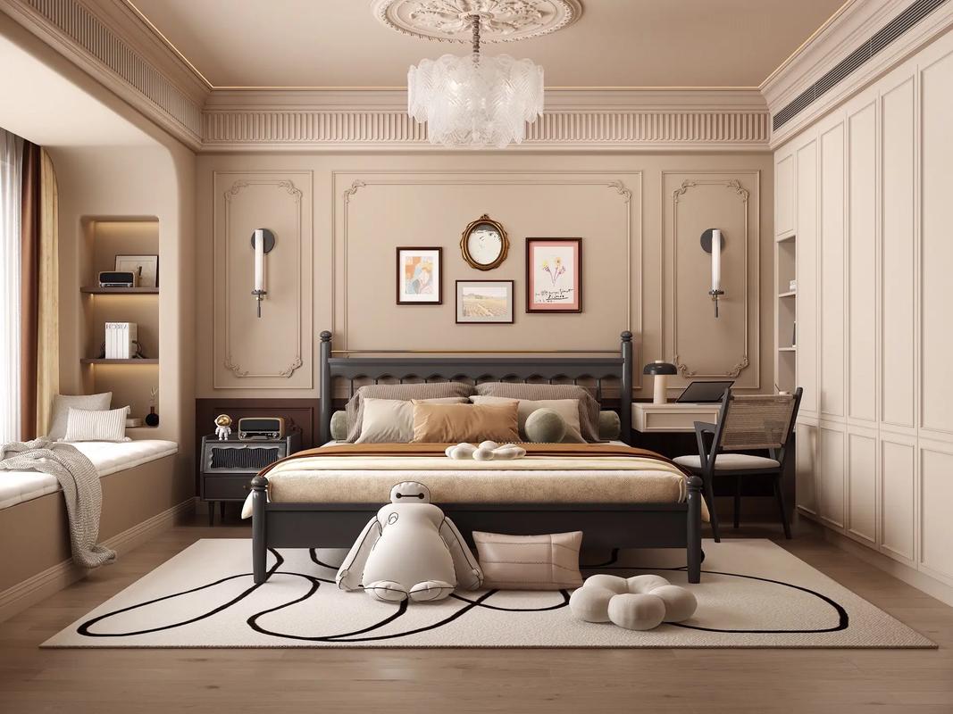 主卧室床头浪漫背景墙案例图