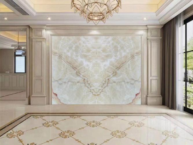 玉石背景墙装修效果图增加客厅通透性的秘诀