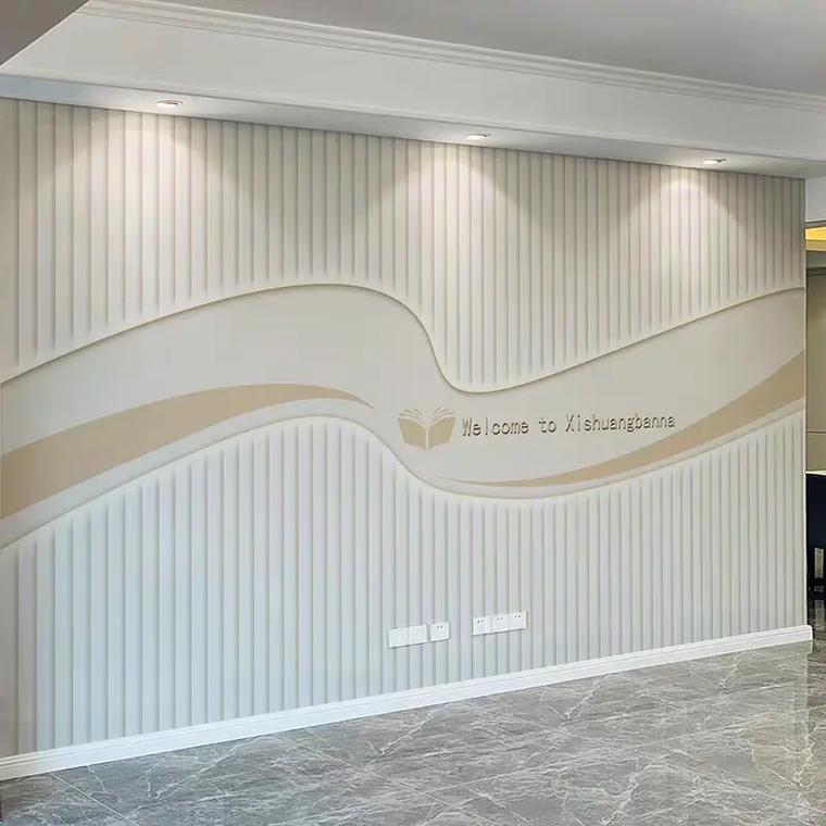 简欧客厅背景墙墙纸效果图