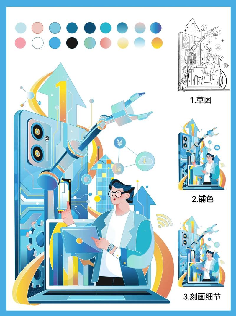 如何让手绘插画变成电子稿,可拍下稿件再编辑调整