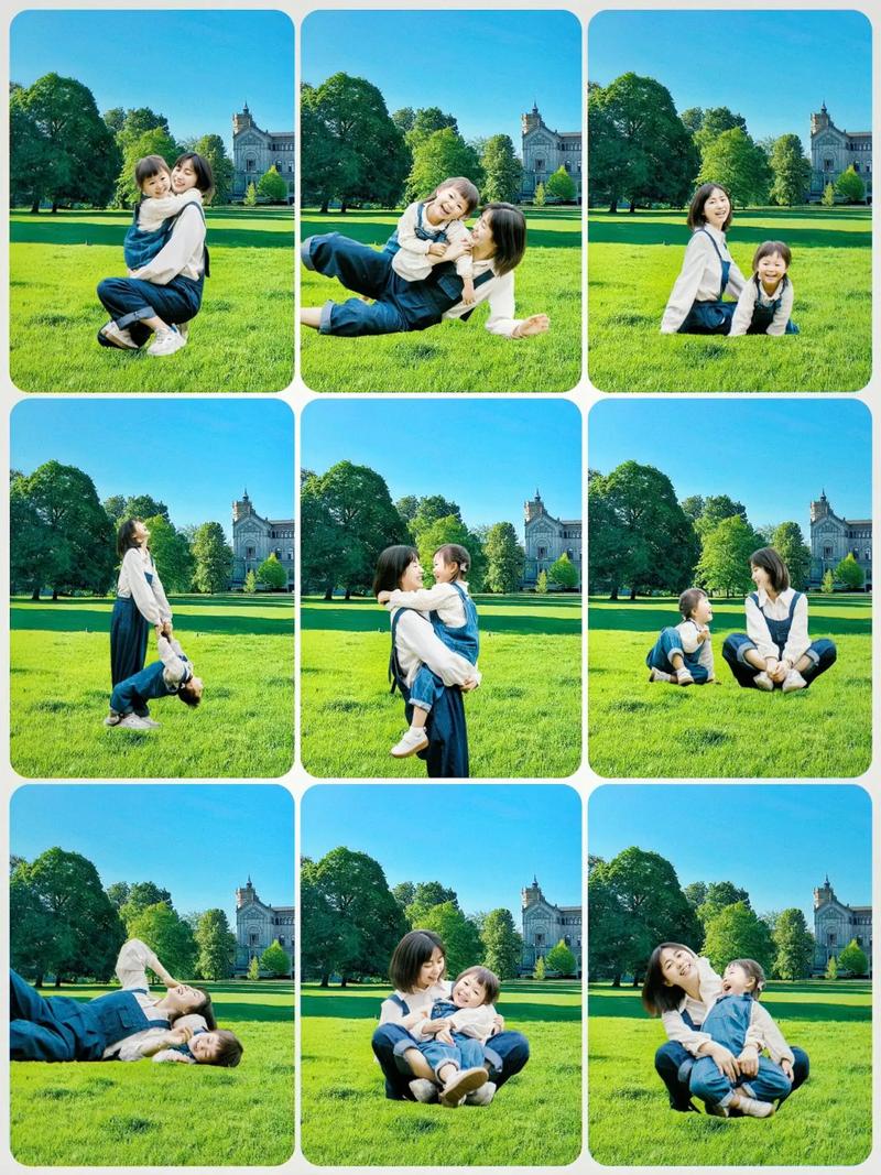 亲子拍照姿势的摆法