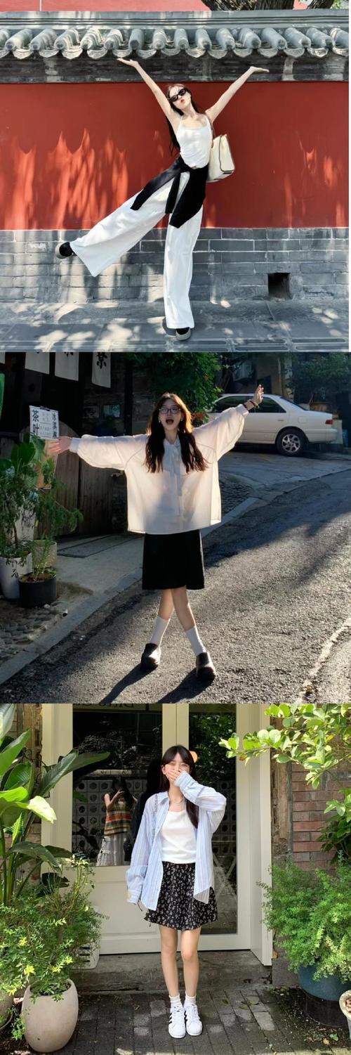 拍照姿势照片大全户外图3