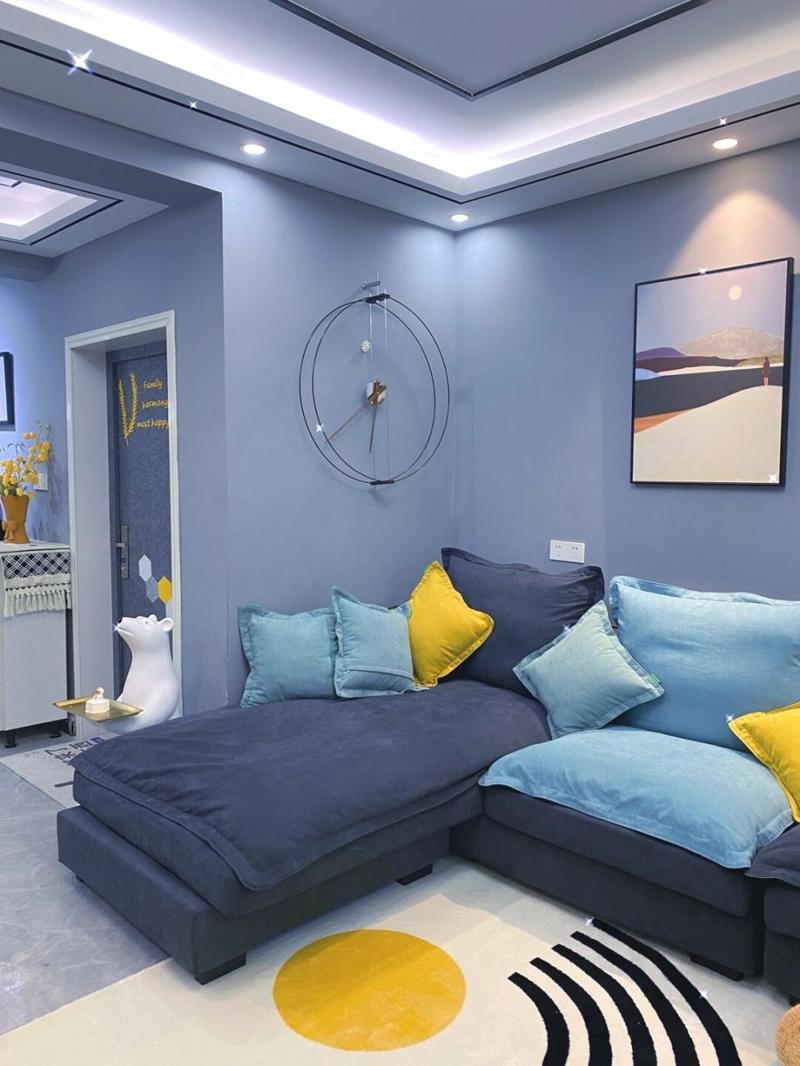 卧室装修背景墙效果图蓝色卧室背景墙给你清新无限