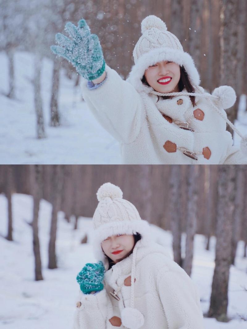 雪地拍照姿势大全图片真实图2