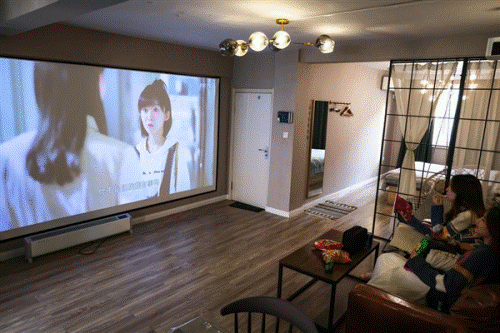 投影拍照背景墙效果图图1