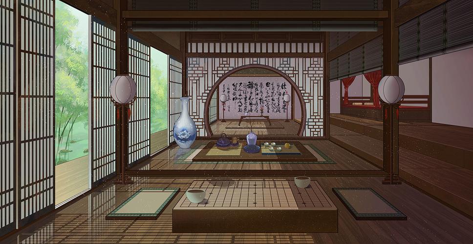 插画风室内效果图-求中国古典风格的背景图(游戏,漫画,插画的都可以...