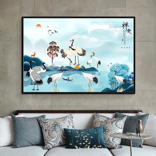 背景墙的装饰画,怎么挂更好看?