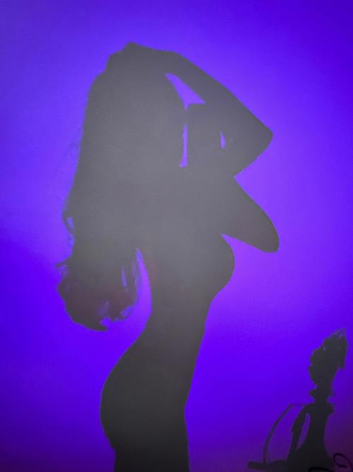 在白背景上怎样打灯能把影子拍成蓝色,而人物不偏色???