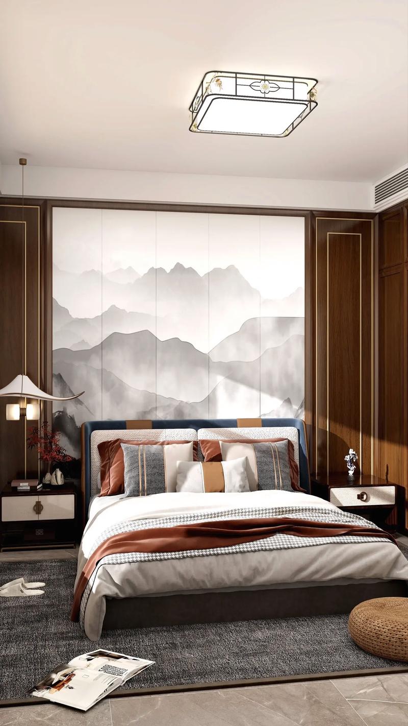 中式卧室背景墙装修效果图大全