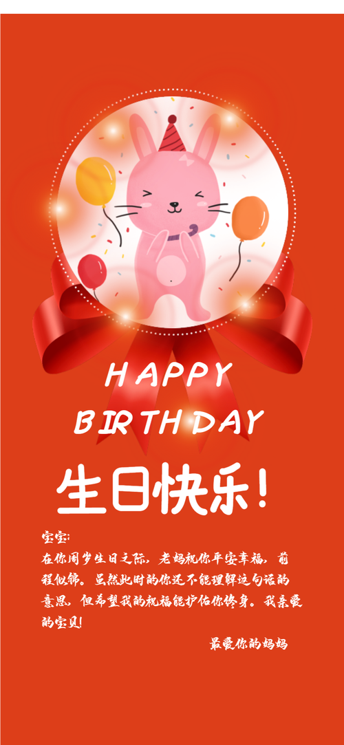 海报生日设计模板-英语生日海报简单型