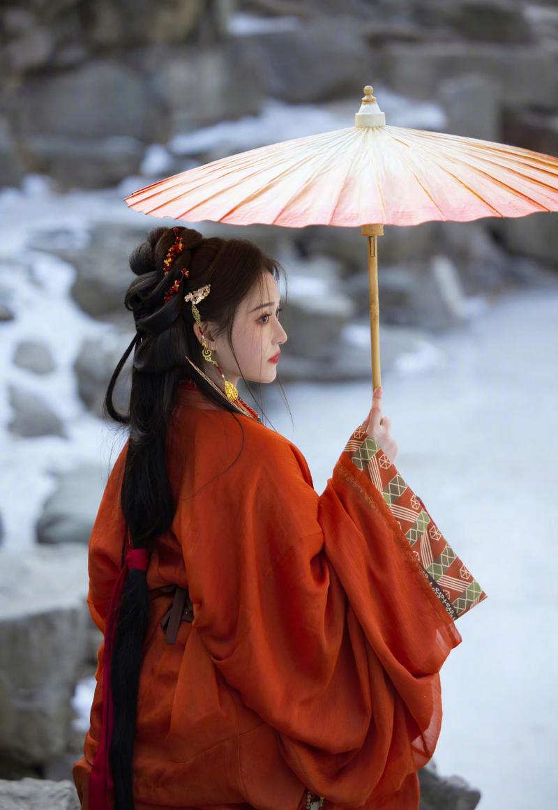 花纸伞拍照姿势摆法图片