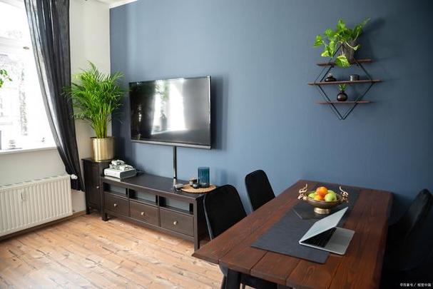 简单大气的背景墙效果图蓝色图1