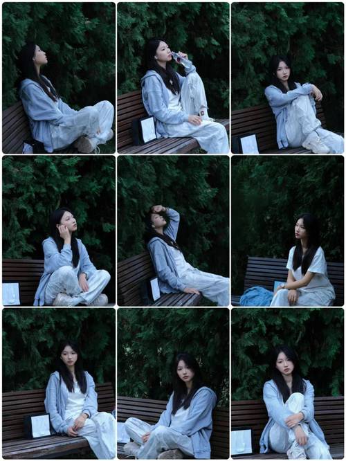 长椅拍照姿势的摆法图片