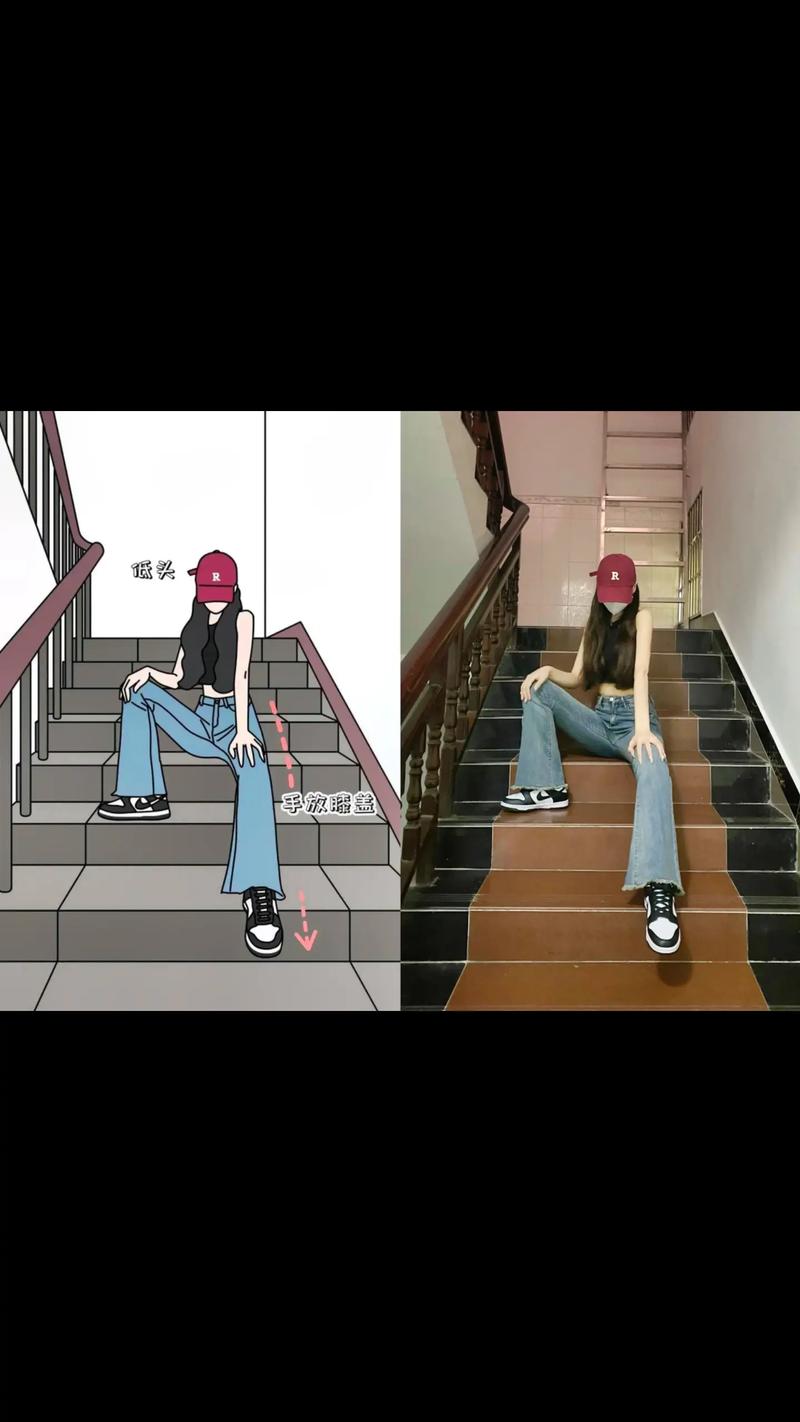4个万能拍照构图|楼梯间拍照姿势