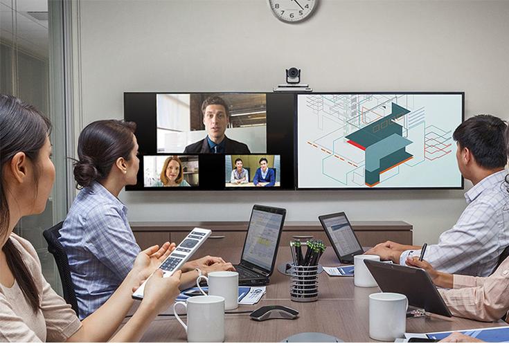 会议照片构图长圆桌图1