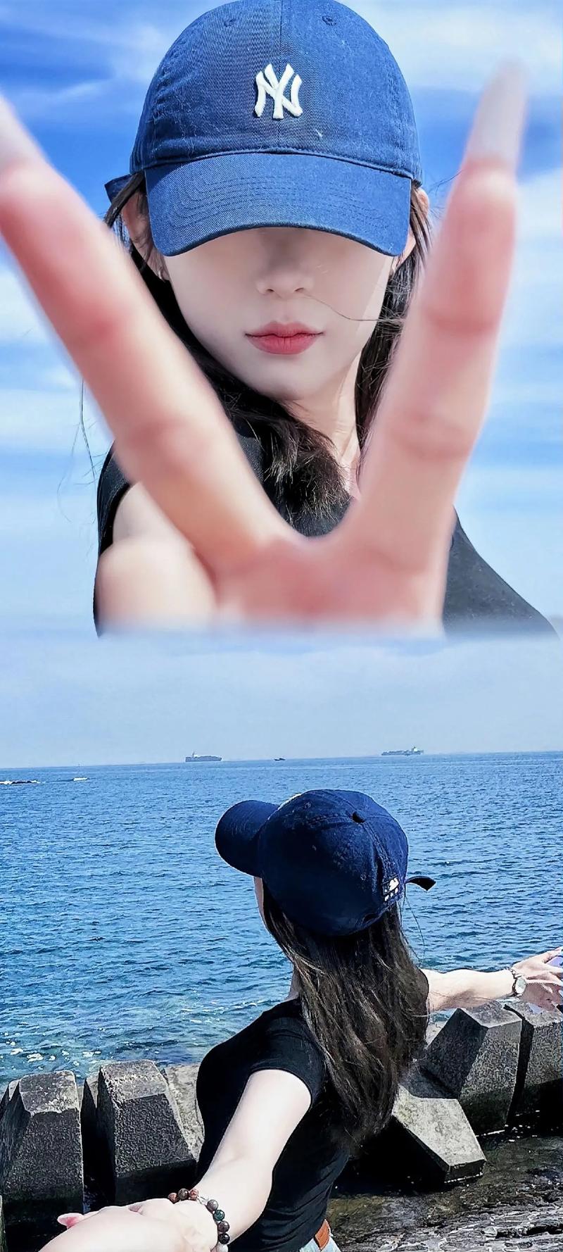 拍照姿势怎么摆女生海边照片图3