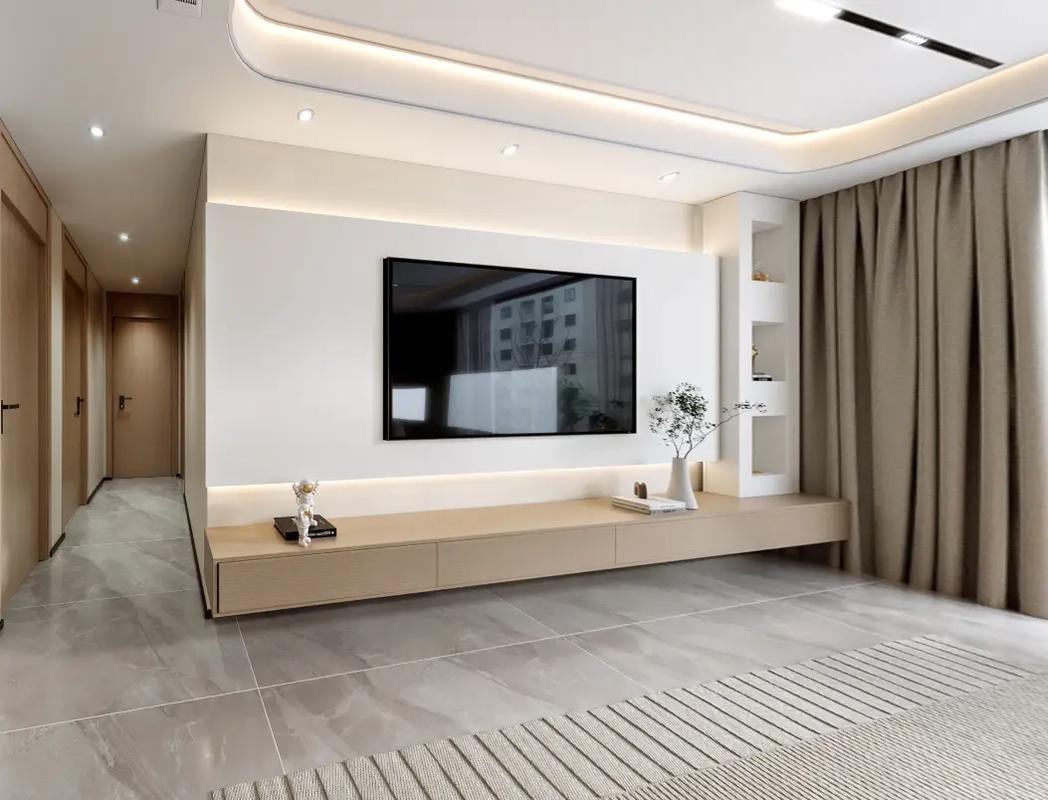 窄电视墙装修设计效果图