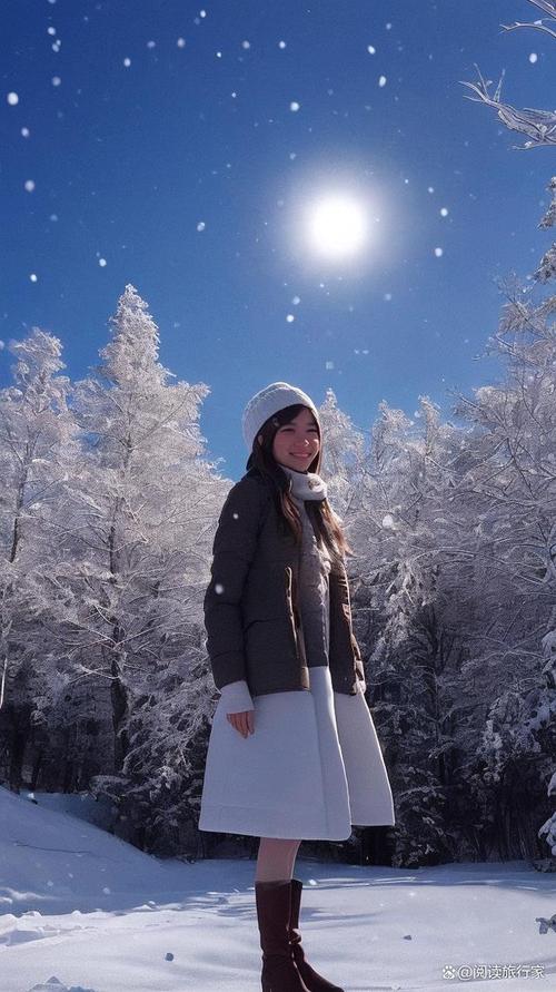 下雪拍照姿势大全女图2