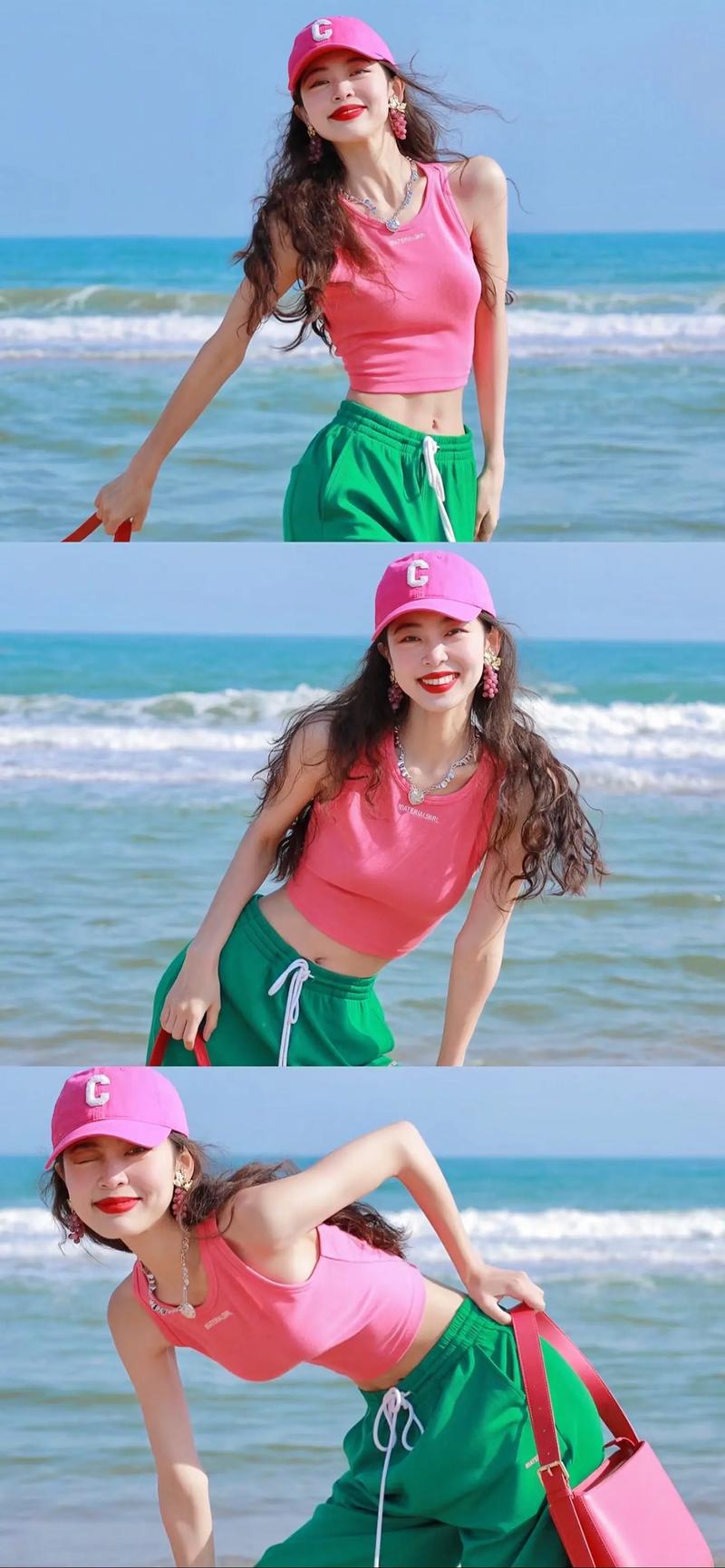 10个海边拍照姿势,动作越大越好看,拍出活力感