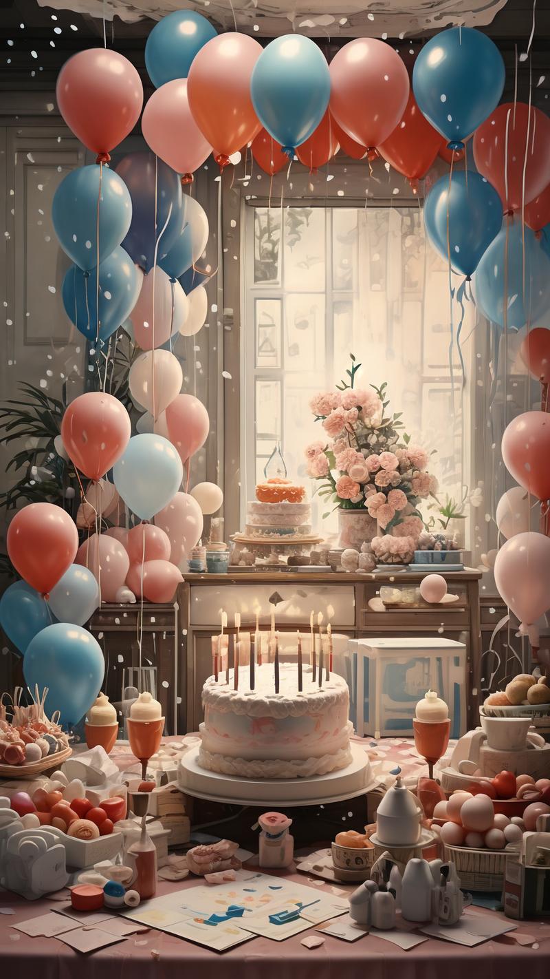 生日布置|氛围感十足的高清生日投屏背景图来啦~100+款模板任你选!_百...