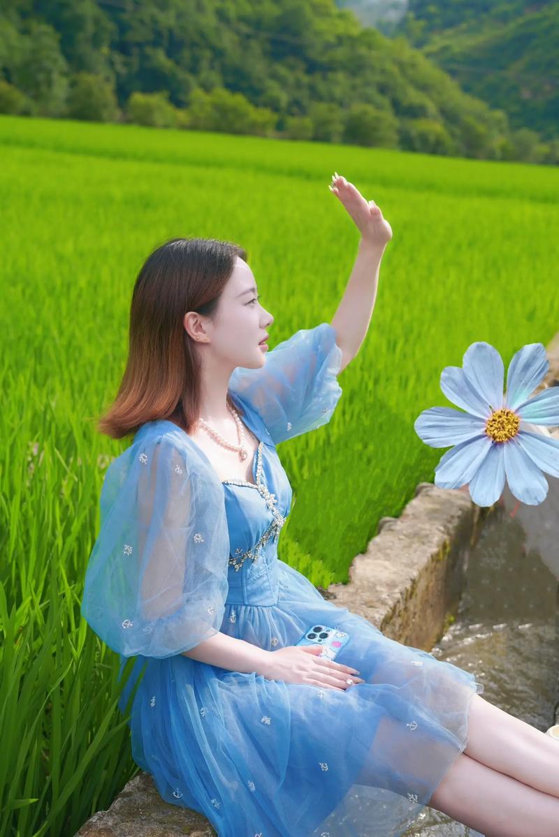 稻田拍照姿势大全图片图1