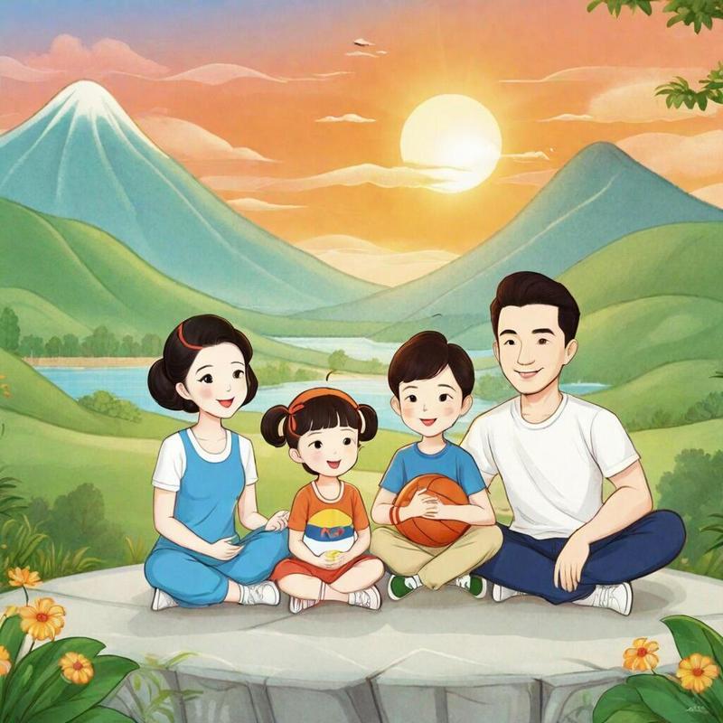 用美图秀秀制作卡通全家福