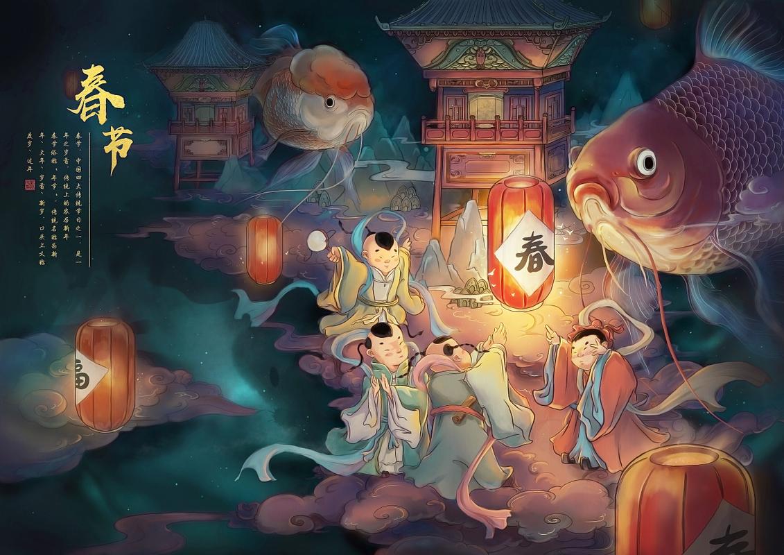 春节海报图片插画-怎样制作新年图片