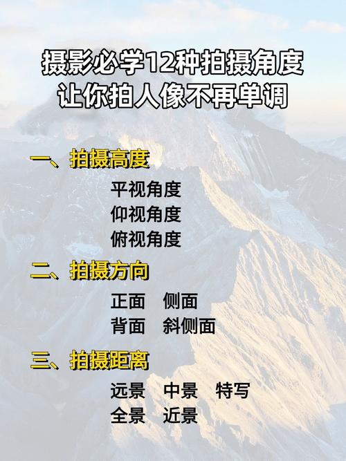 拍摄角度的特点与选择技巧
