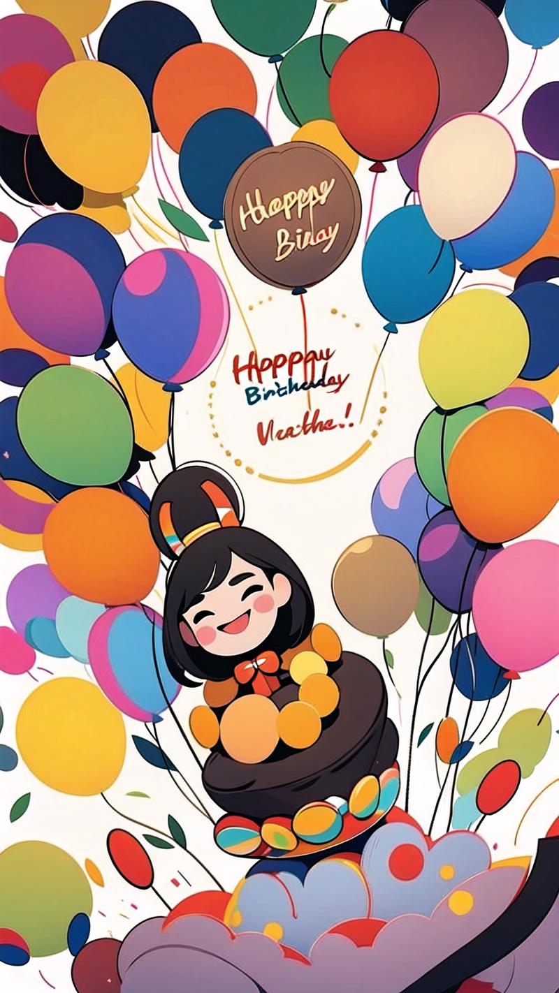 手绘生日快乐图片插画-生日快乐的图片怎么画