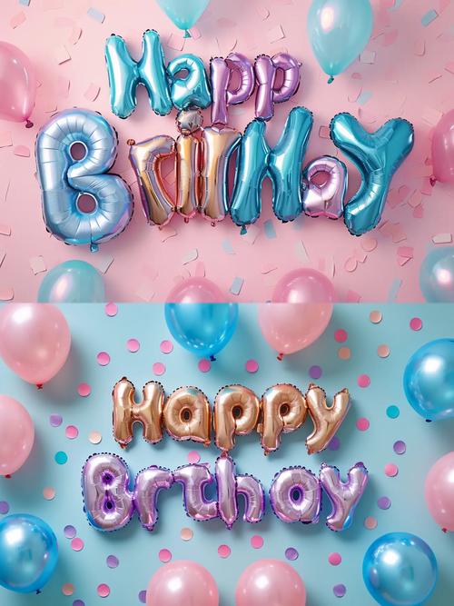 海报生日设计模板-英语生日海报简单型