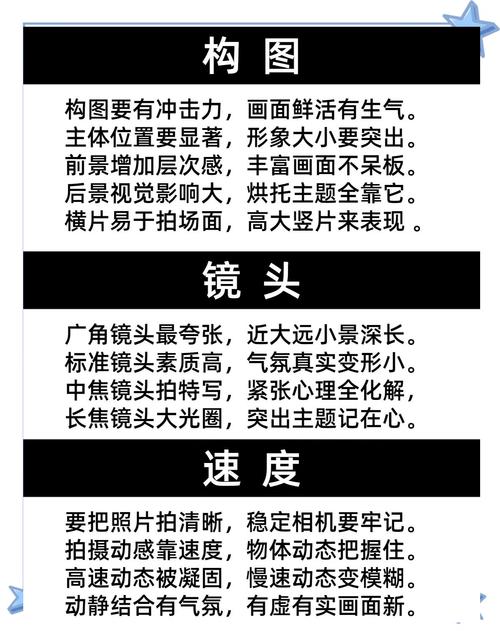 摄影技巧入门篇口诀