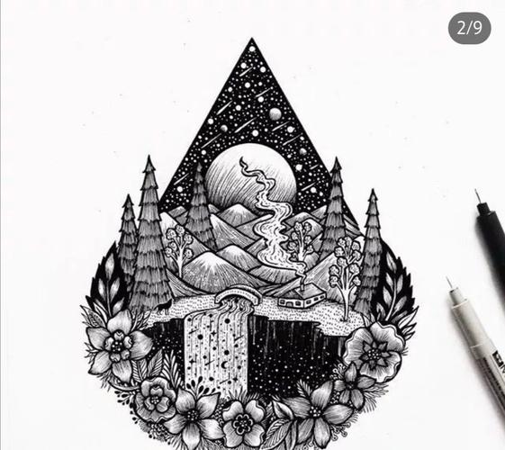 创意黑白插画简单图片-零基础如何自学插画教程经验分享