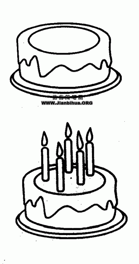 生日蛋糕简笔画图片大全(生日蛋糕简笔画图片)