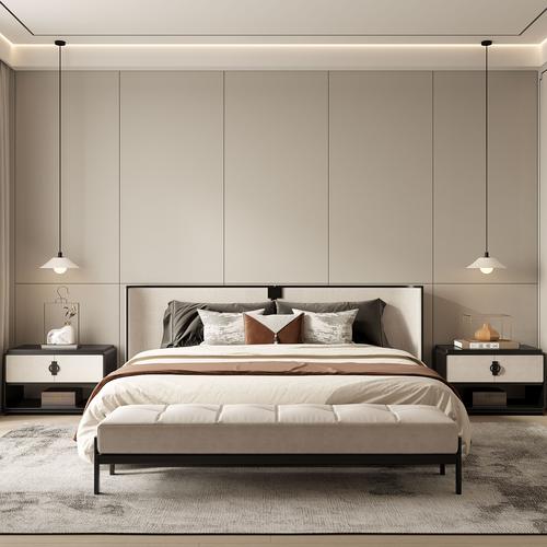 简单大气的背景墙效果图木板图2