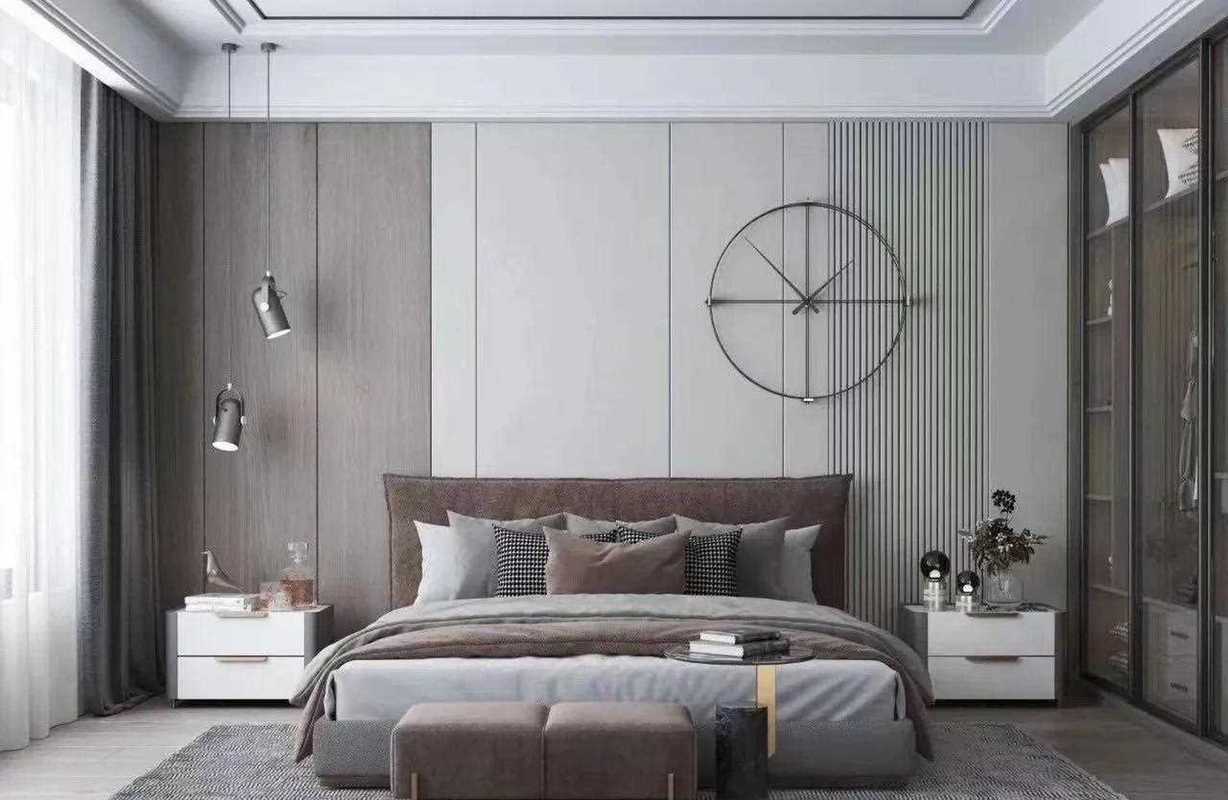 简单大气的背景墙效果图木板图3