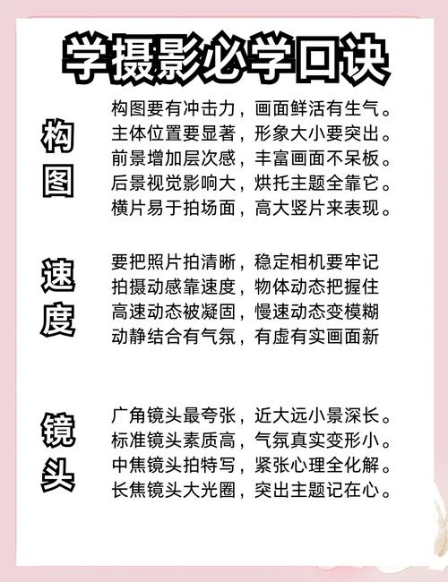 摄影技巧入门篇口诀